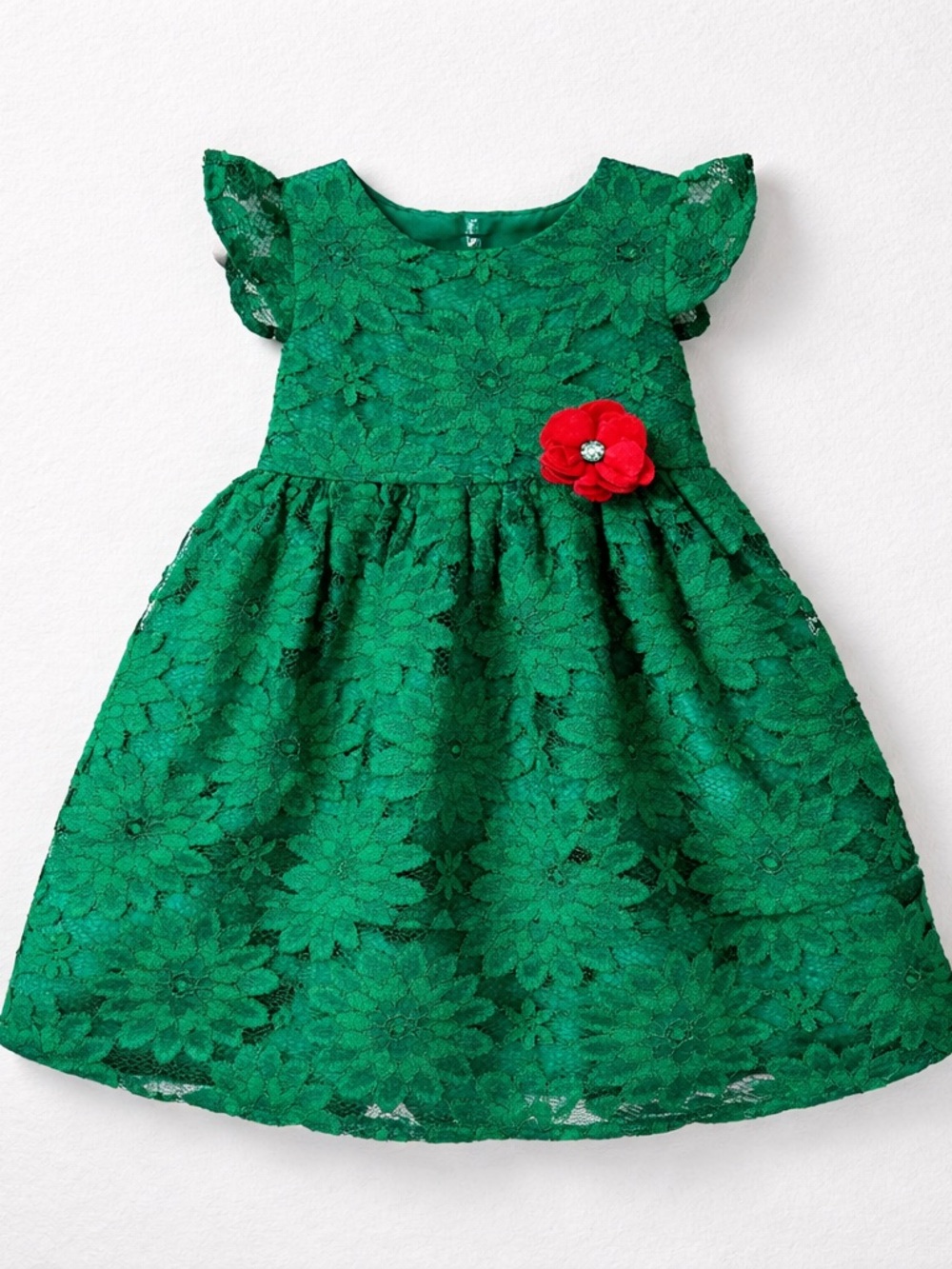 Laura Ashley London Green Lace Ruffle formal dress size 3T
